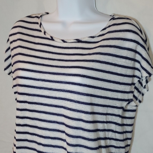 Christian Siriano horizontal striped linen top - Picture 3 of 14